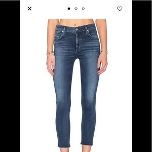 Agolde Sophie High rise crop raw hem size 27